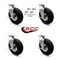 Service Caster 10 Inch Black Pneumatic Wheel Swivel Casters with Brake and Bolt Swivel Lock Set SCC-100S3504-PNB-TLB-BSL-4 - alternate 3
